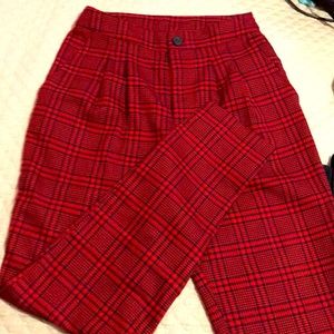 Red and Black Striped Trouser Pants